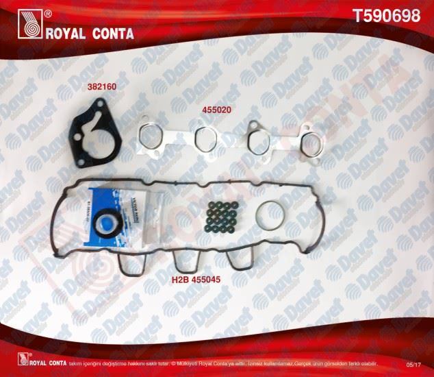 ROYAL T590698 Ust Takim Contasi Reinz Keceli Subap Lastikli Skcsiz Clio Iv-Megane Iii-Fluence 1.5dci 75/110 Euro5